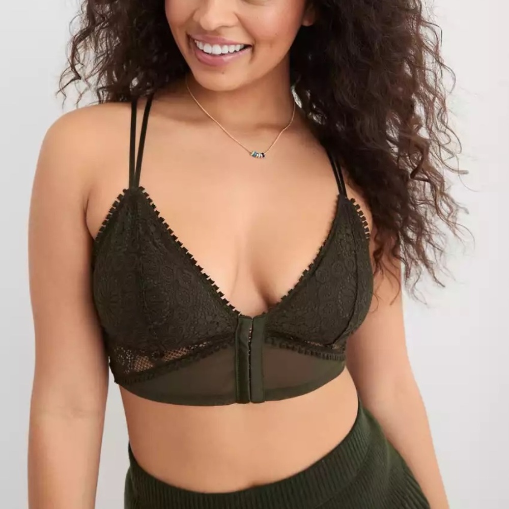 NWOT Aerie Joy Lace Padded Longline Bralette Size Small - Picture 2 of 13